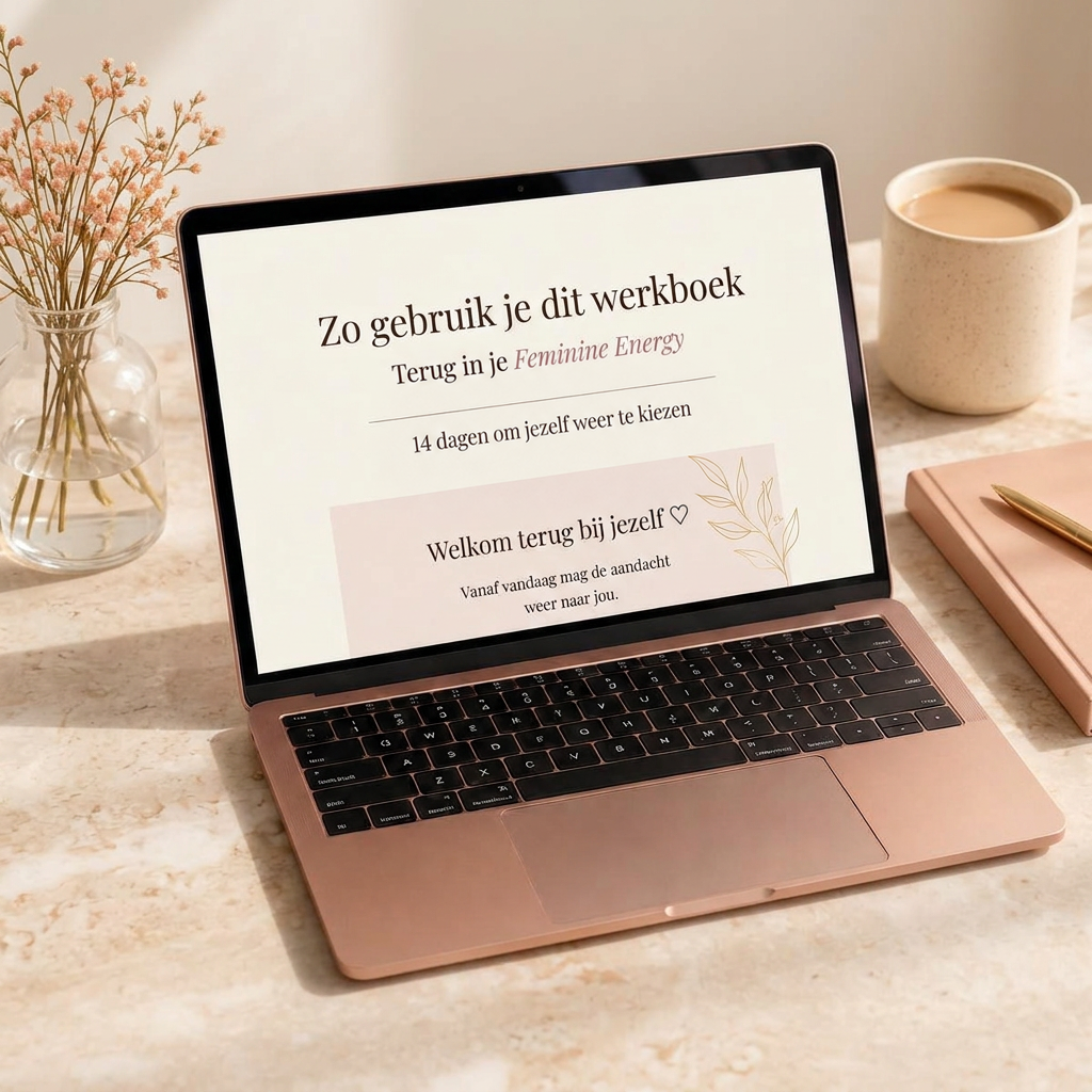 Het werkboek Vind jezelf terug op het scherm van een laptop